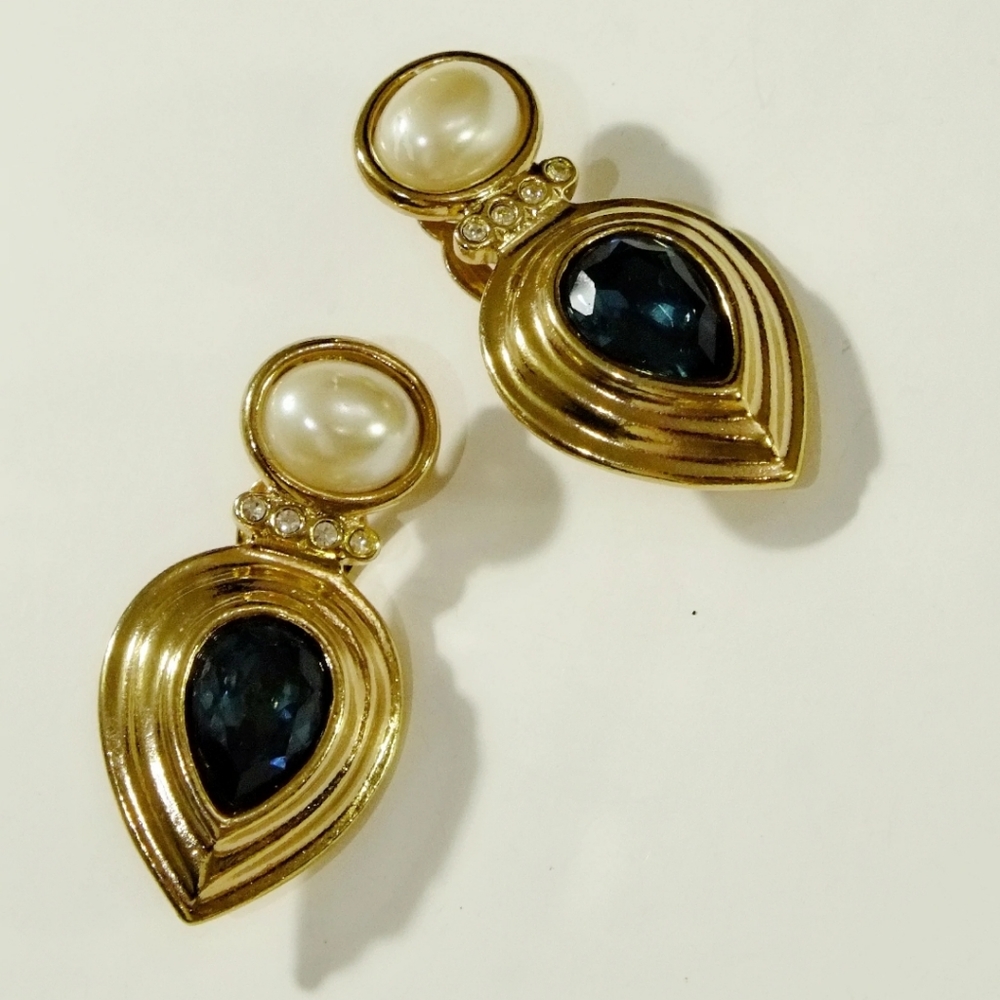 Vintage Yellow Gold & Pearl Earrings
